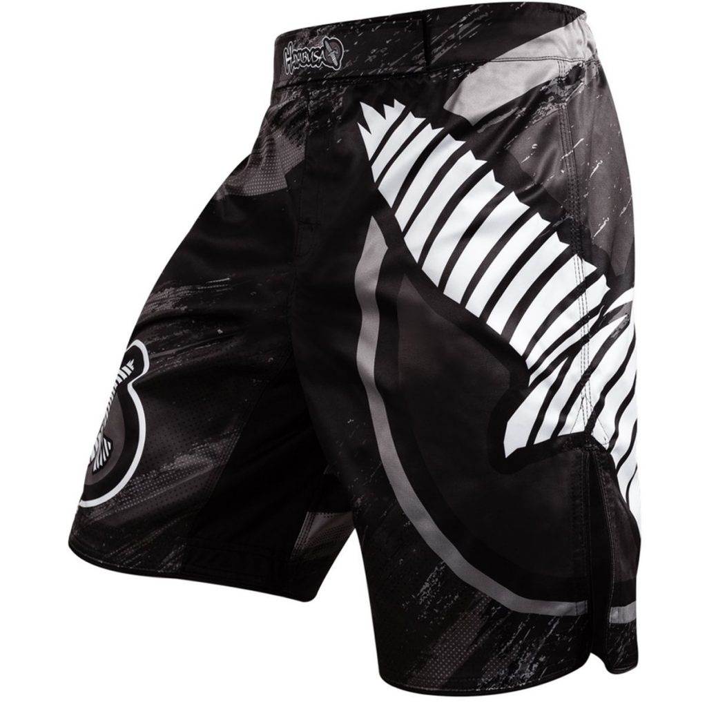 MMA Board Shorts Black White Stitching Training Mixed Martial Arts Solid Blank 